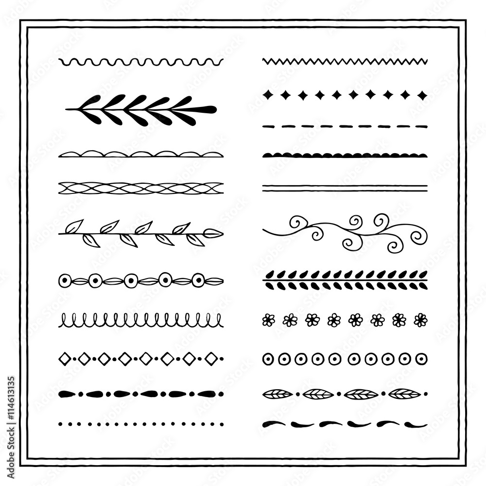 Collection of hand drawn brushes. Vector illustration.