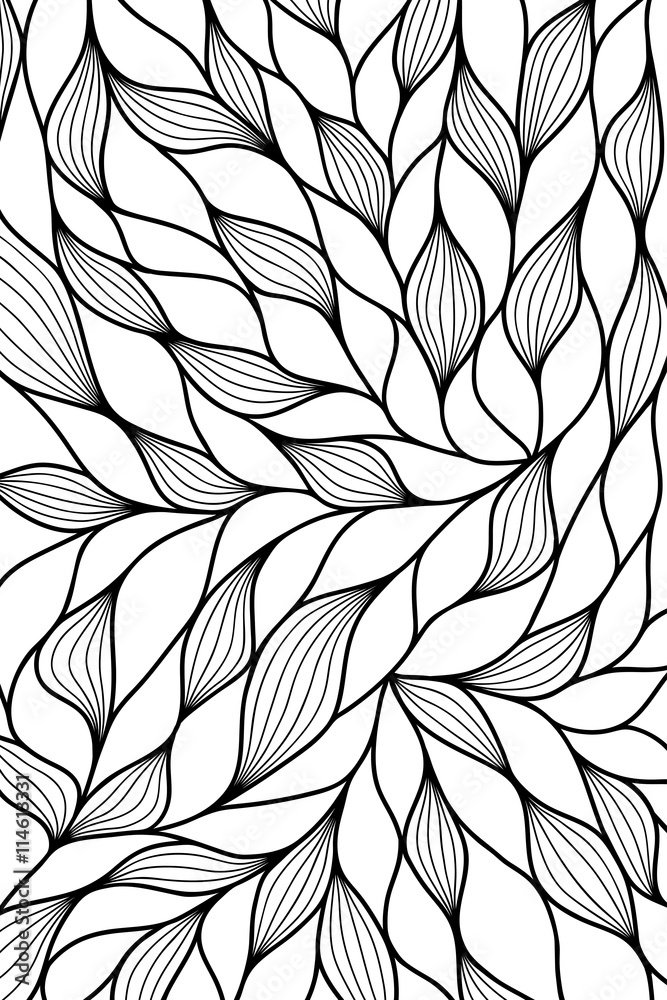 Modern abstract background with hand drawn waves. Vector illustration.