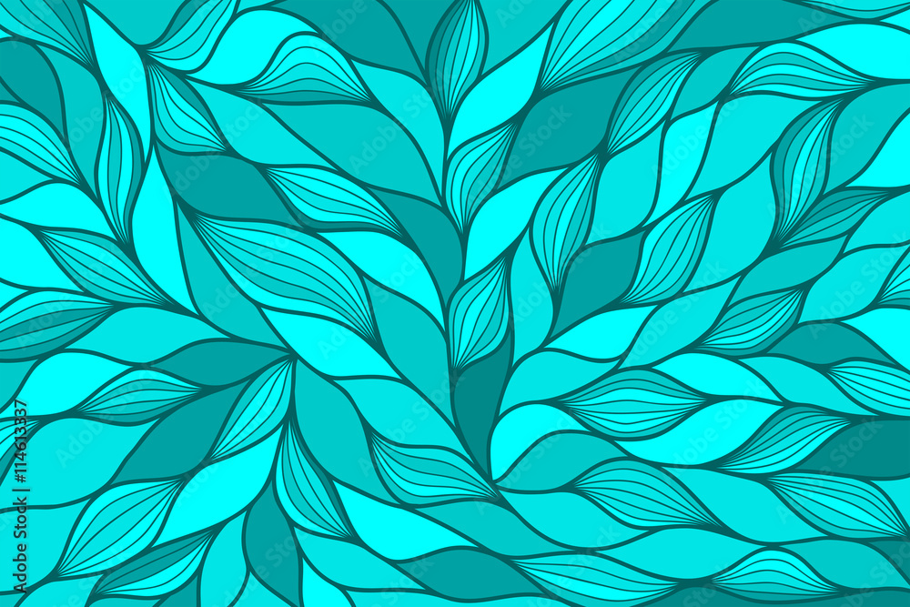 Blue modern abstract background with hand drawn waves. Vector illustration. Blue modern abstract background with hand drawn waves. Vector illustration.