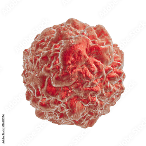 Tumor cell, cancer cell, carcinoma cell. 3D illustration photo