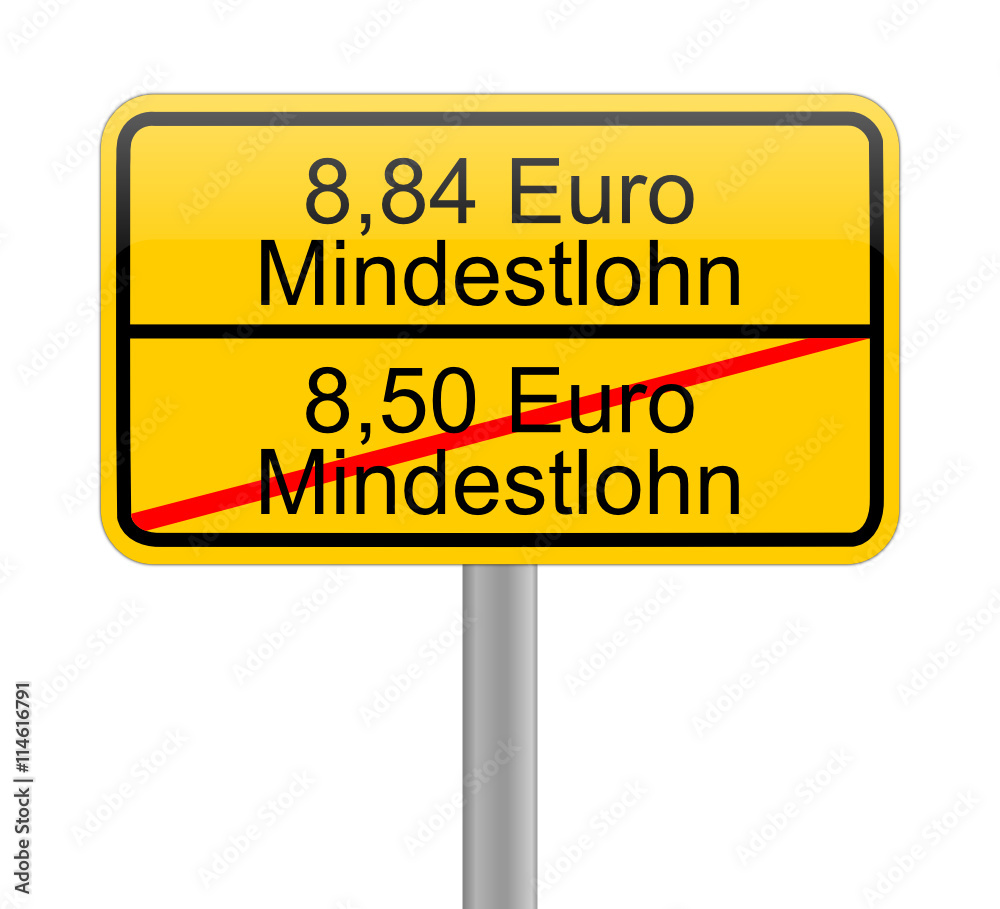8,84 Euro minimum wage - in german 8,84 Euro minimum wage - in german