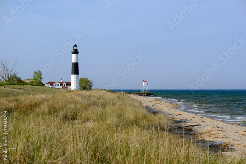 Big Sable Point Lighthouse in dunes  built in 1867