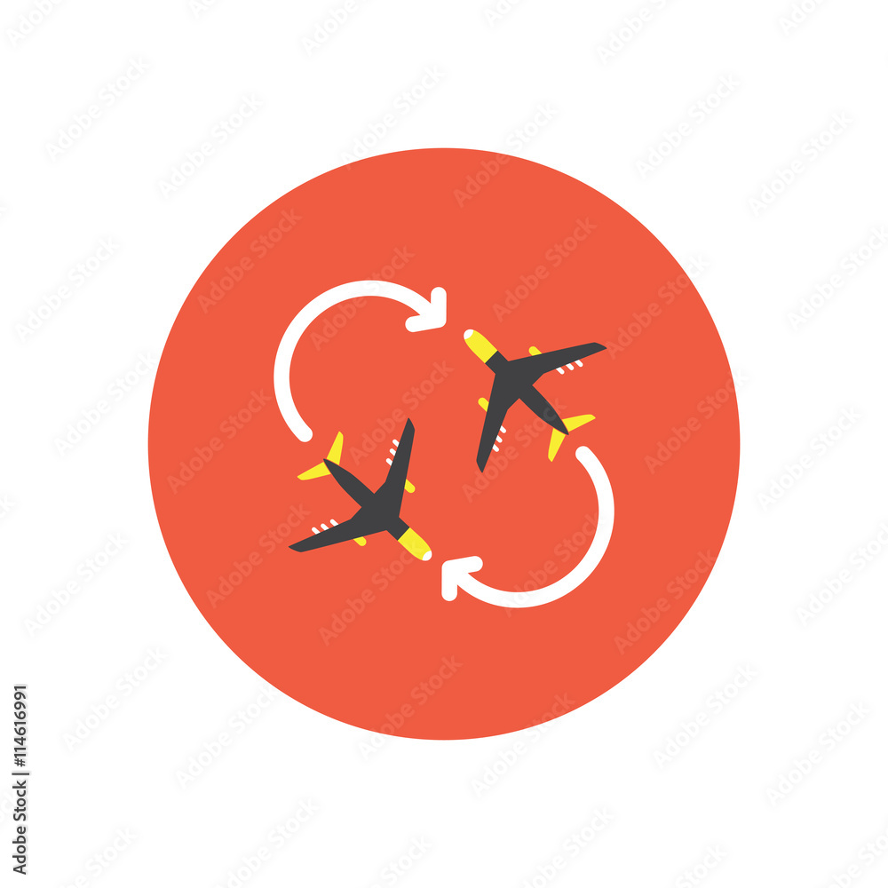 stylish icon in color circle travel airplane stylish icon in color circle travel airplane