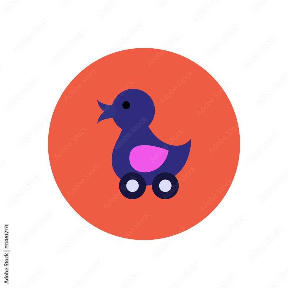 stylish icon in color circle duck toy stylish icon in color circle duck toy