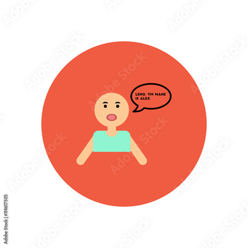 stylish icon in color circle man attack stroke