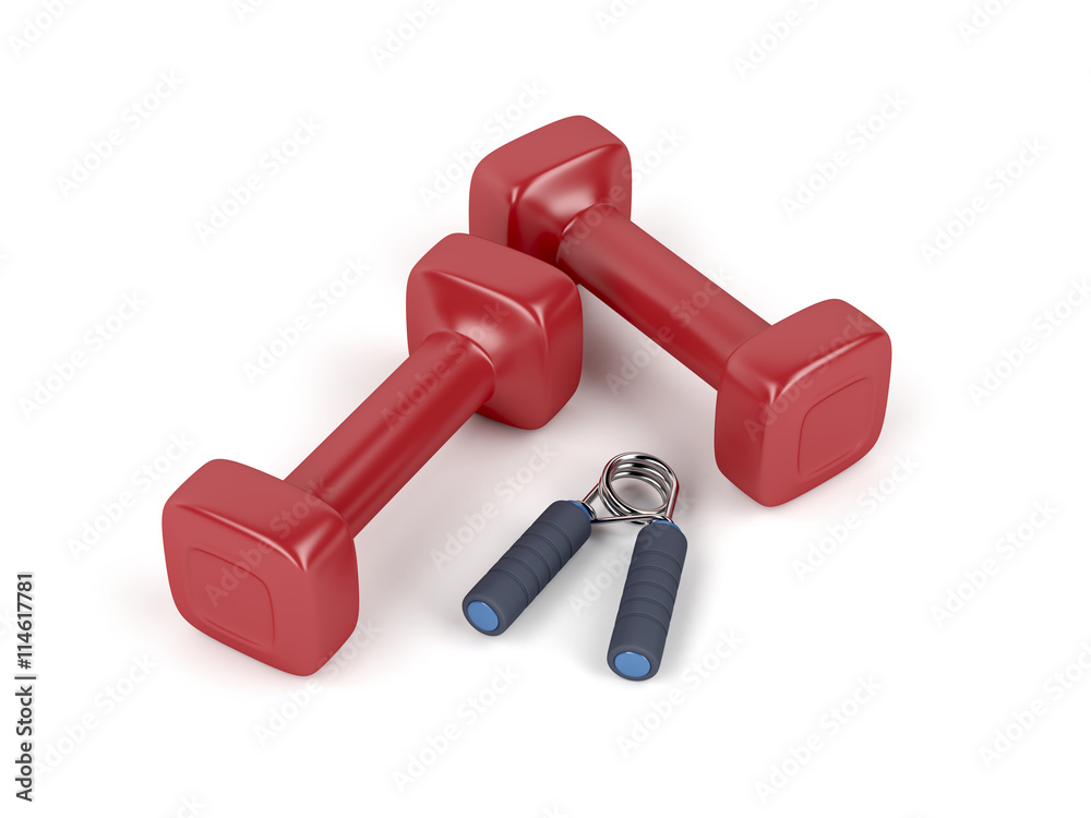 Dumbbells and hand gripper Dumbbells and hand gripper
