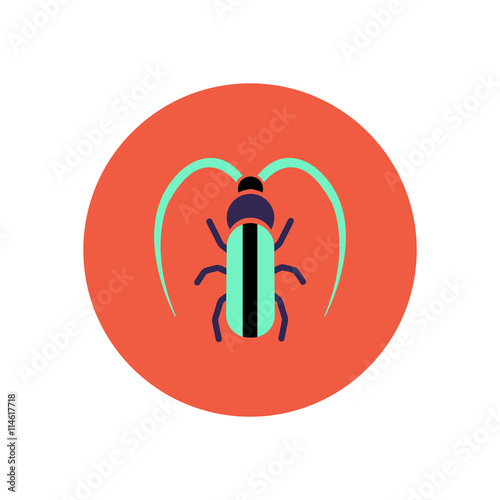 stylish icon in color circle beetle barbel 