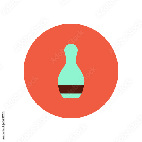 stylish icon in color circle bowling skittle 