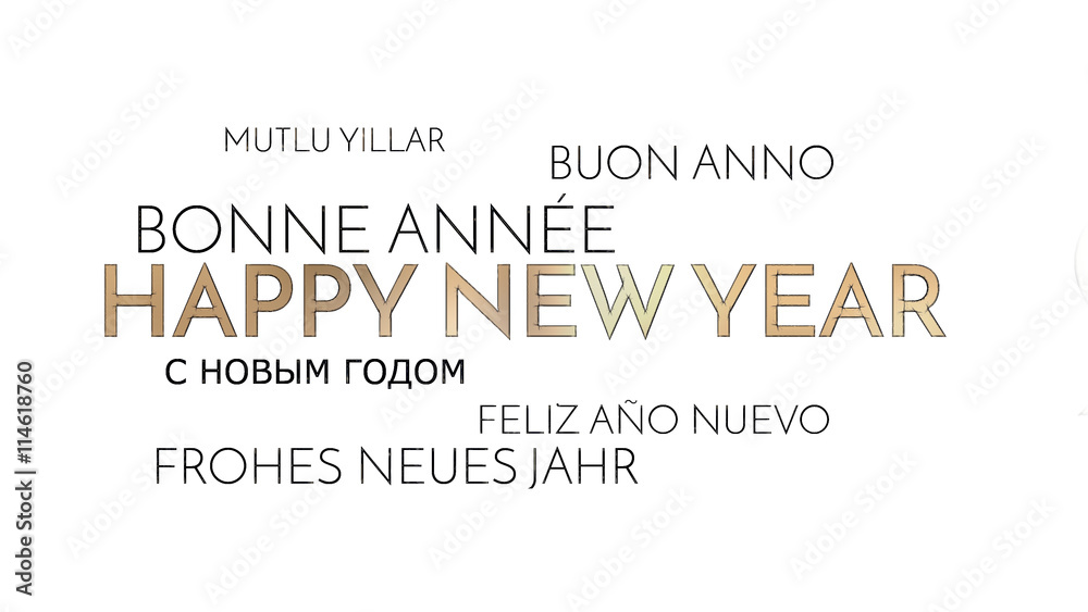 multilingual happy new year background