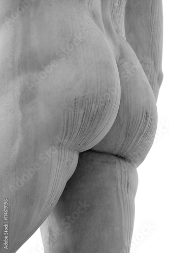butt of the statue of marble with white solid buttocks