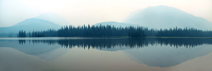 Leinwandbilder Weiß Foggy mountain lake  © rabbit75_fot