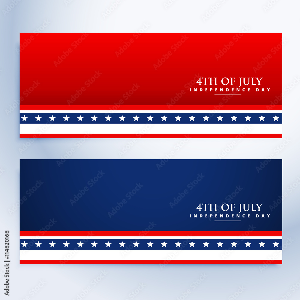 clean 4th of july american banners