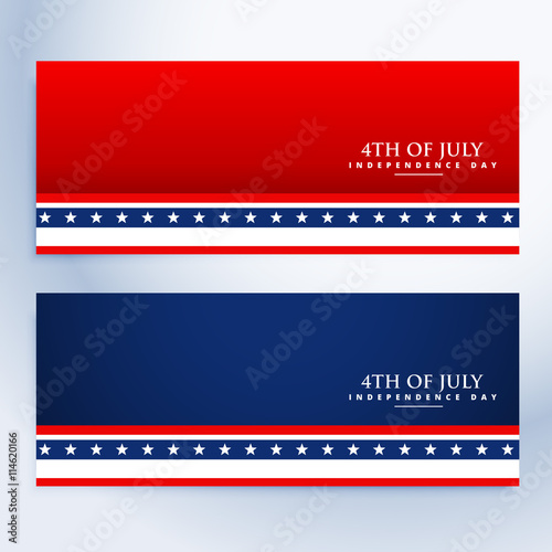 clean 4th of july american banners
