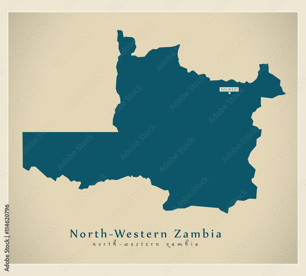 Modern Map - North-Western Zambia ZM