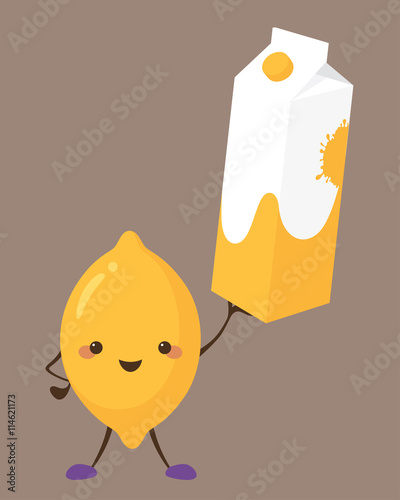 Lemon Character with Carton