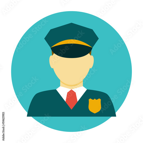 Policeman officer flat icon