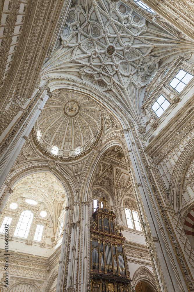  Cathedral White Ceiling Dome Mezquita Cordoba Spain.