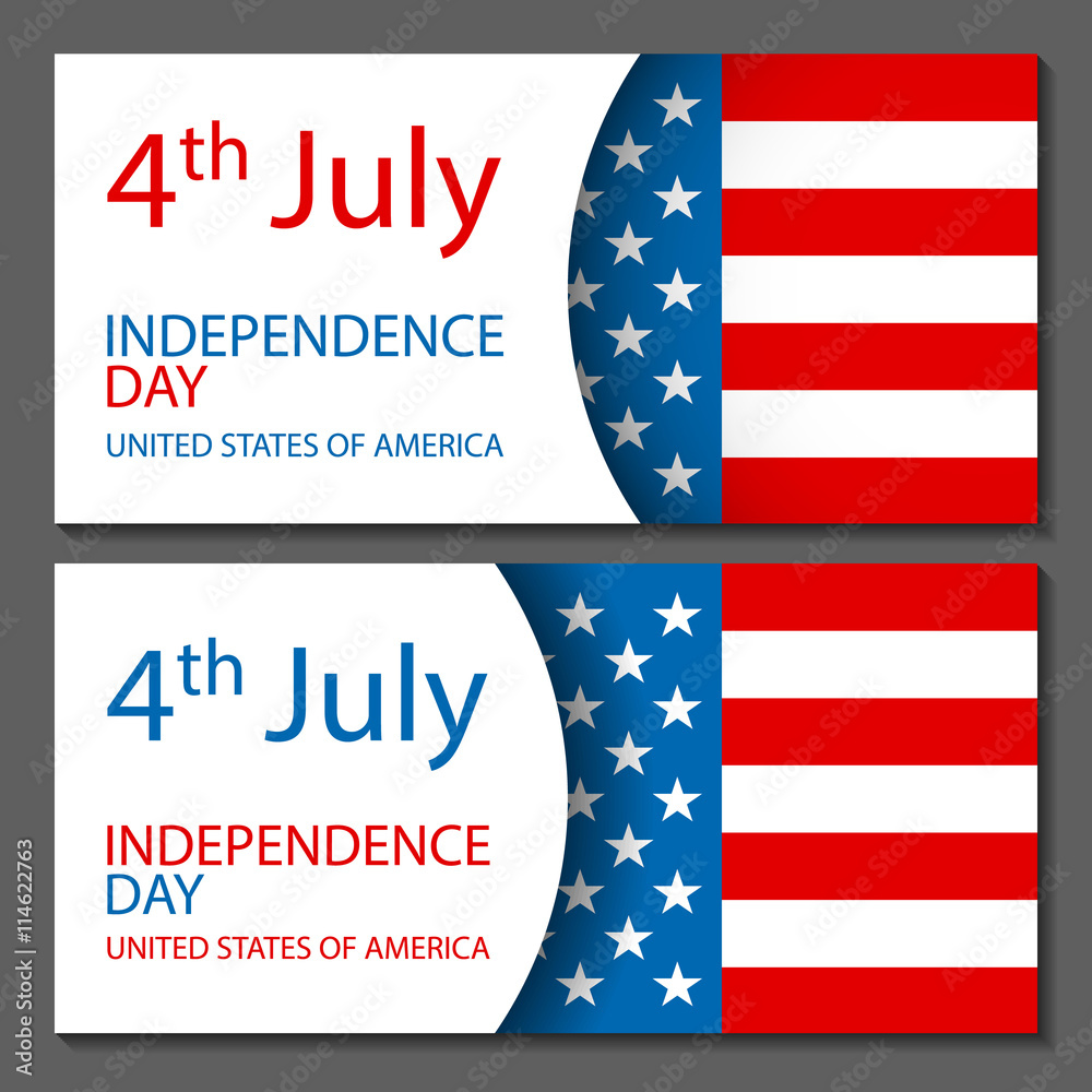 Vector - United States Flag Glossy usa flag set independence day