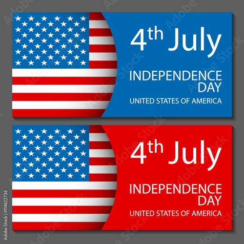 Vector - United States Flag Glossy usa flag set independence day