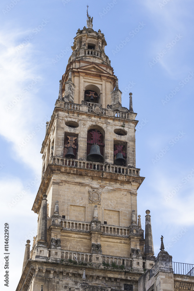 Old Torre del Alminar Bell Tower Mezquita Cordoba Andalusia Spain.