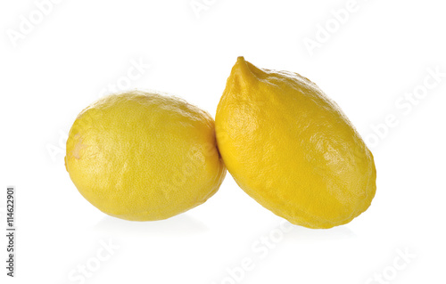 whole fresh lemon on white background