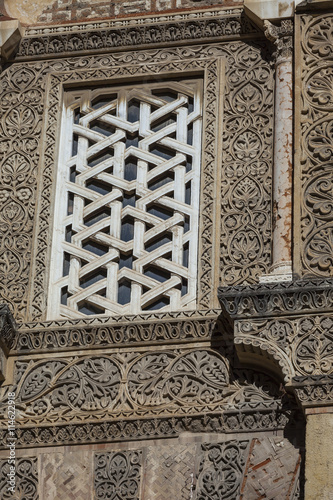The detail of mudejar portal of the Cathedral, Cordoba, Spain