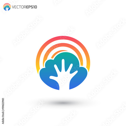 Hand Cloud Signal Logo