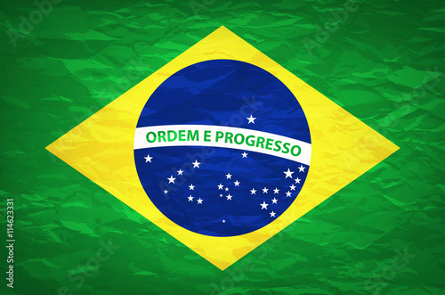 An old grunge flag of Brazil state vector