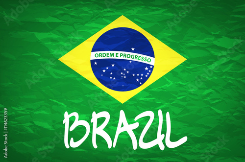 Brazil Flag. An old grunge flag of Brazil state vector