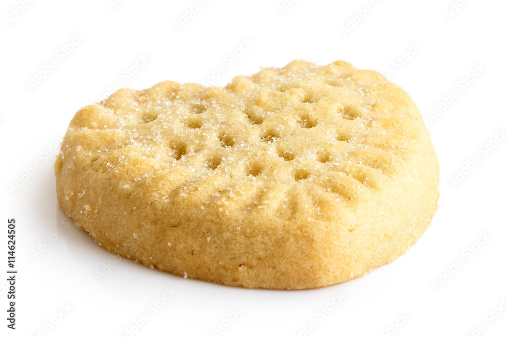 Traditional shortbread heart biscuit isolated on white. Traditional shortbread heart biscuit isolated on white.