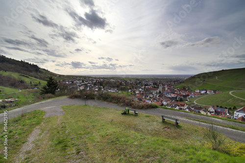 HDR image of outlook over Neuweier, Baden-Wurttemberg, Germany photo