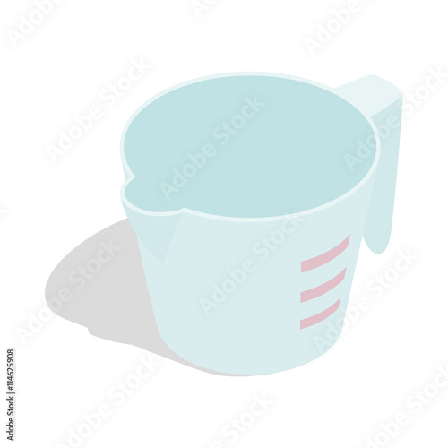 Measuring cup icon, isometric 3d style