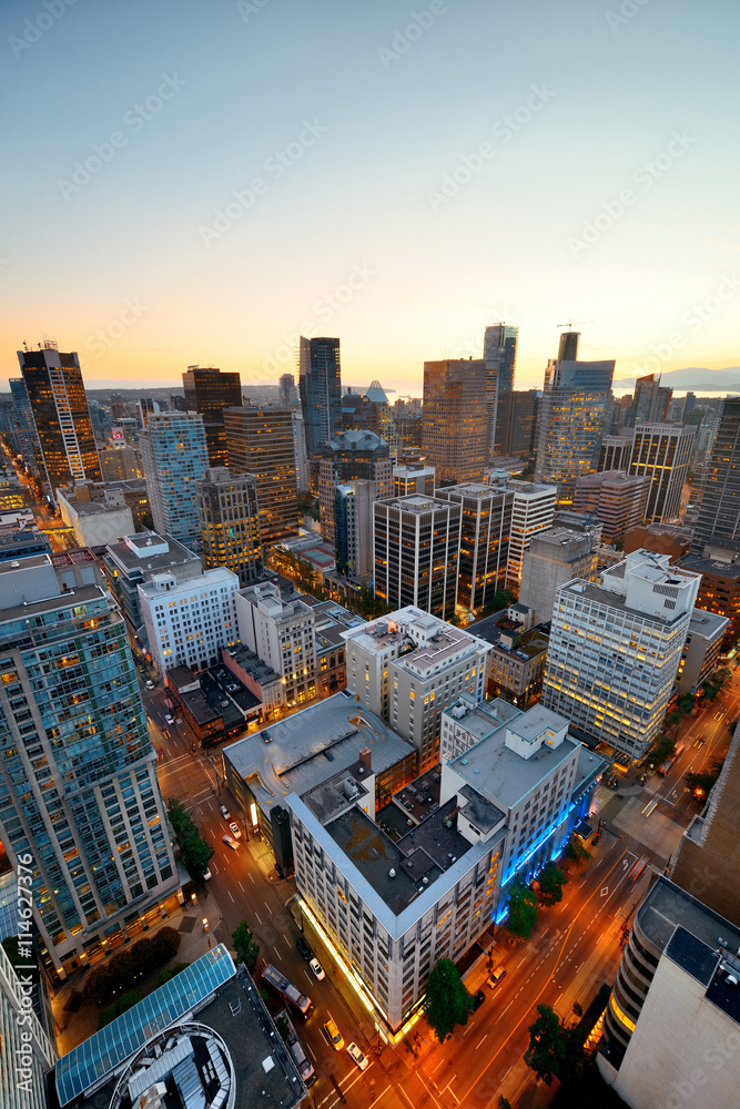 Obraz premium Widok na dach Vancouver