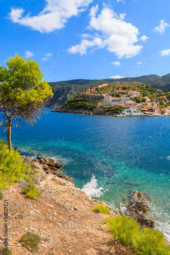 View of Assos village and beautiful sea  Kefalonia island  Greece
