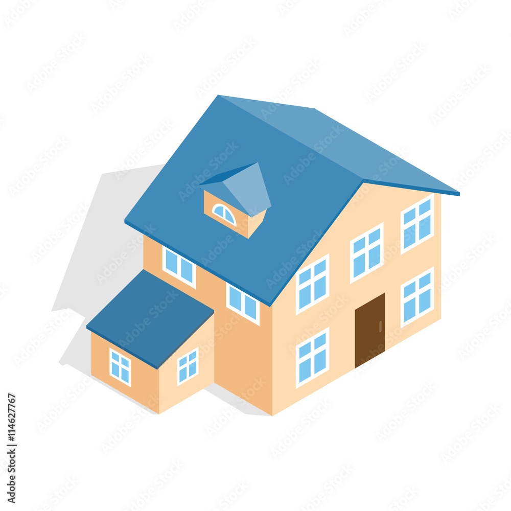 Two storey house with annexe icon Two storey house with annexe icon