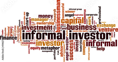 Informal investor word cloud concept. Vector illustration