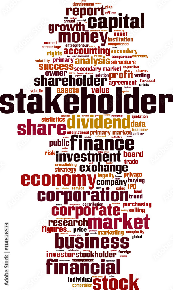 Stakeholder word cloud concept. Vector illustration