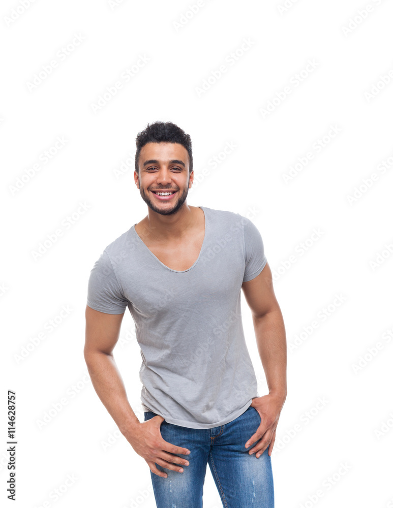 Fototapeta premium Casual man happy smile young handsome guy