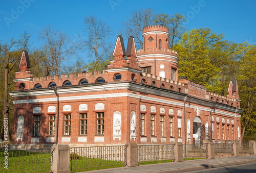 Wallpaper Mural The old red brick building with towers in the Gothic Revival style in Tsarskoye Selo (Pushkin), St. Petersburg Torontodigital.ca