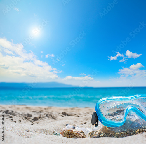 diving mask under a shining sun