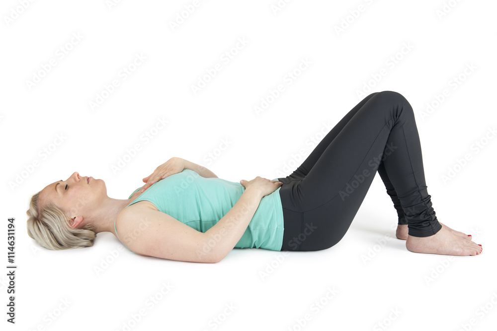 Yoga woman green position_12 Yoga woman green position_12