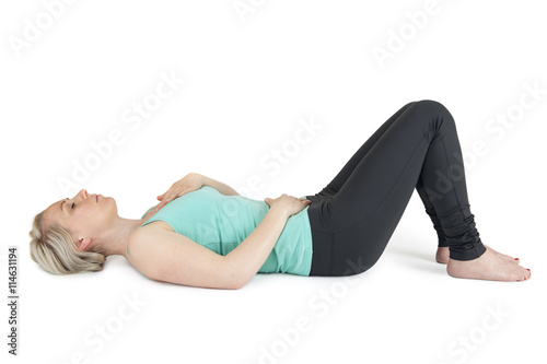 Yoga woman green position_12