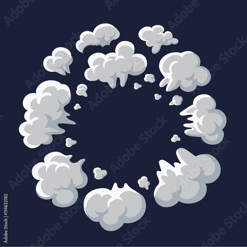 Smoke dust explosion cartoon frame