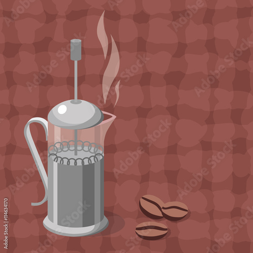 Vector illustration of coffee press