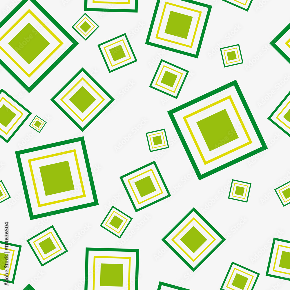 Seamless pattern with green squares