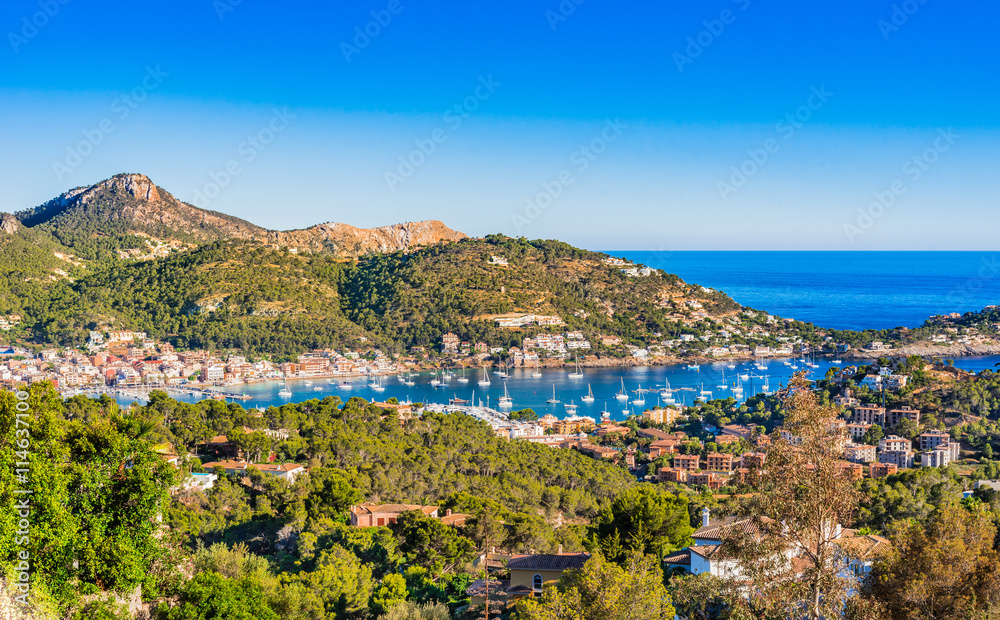 Idyllic view of Mediterranean Sea Island Spain Majorca Port Andratx
