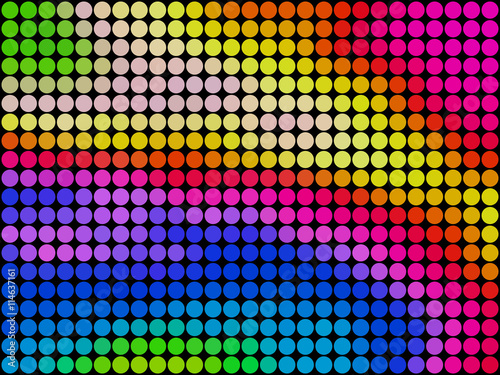 Rainbow low poly circle style vector mosaic background