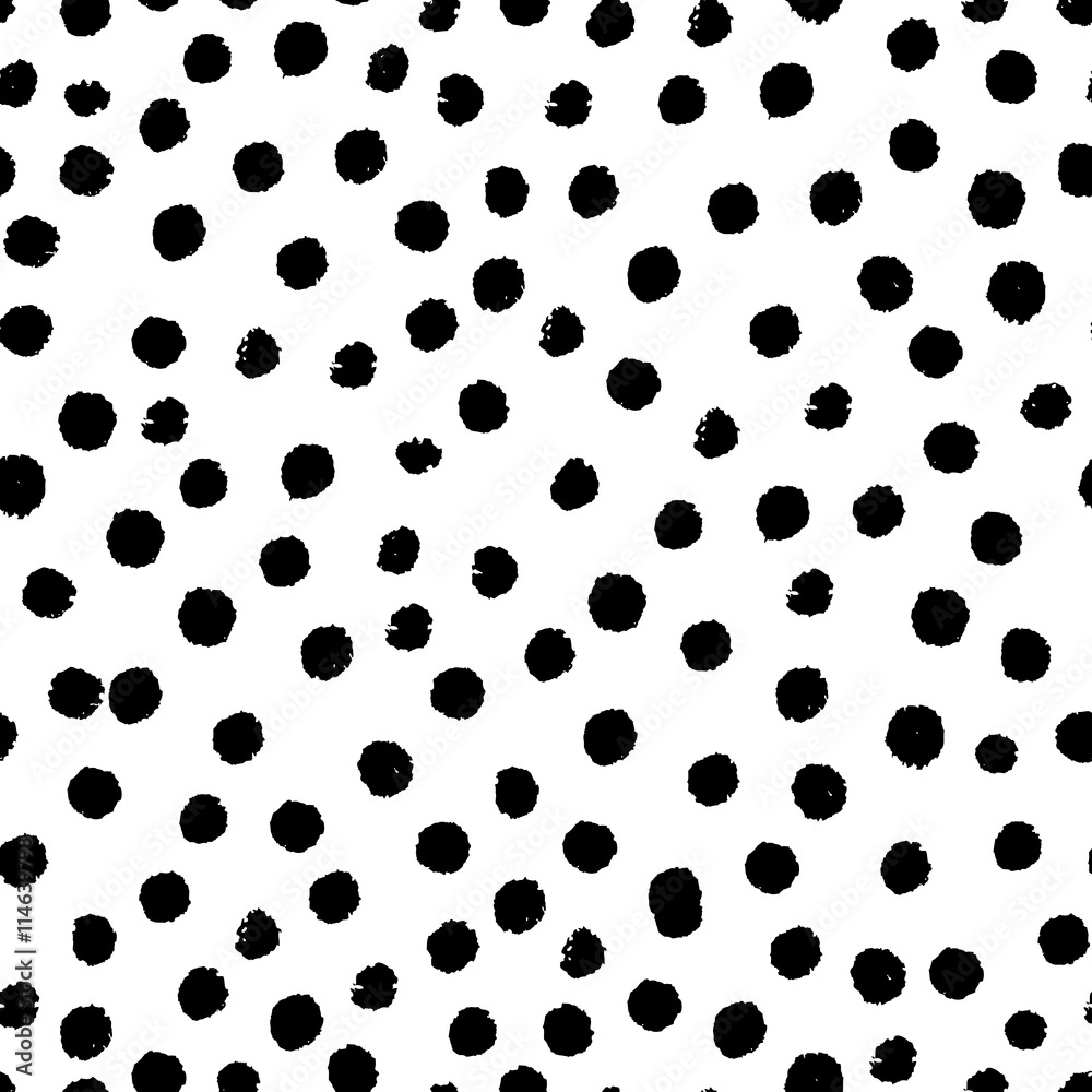 Vector seamless modern messy polka dot pattern. Vector seamless modern messy polka dot pattern.