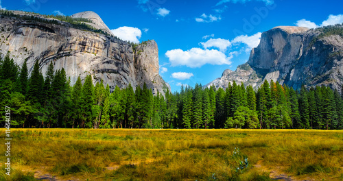 Yosemite Valley panoramic landscape.  Yosemite National Park, California USA.