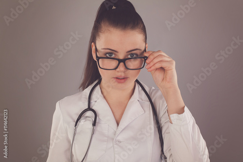 Nurse with glasses